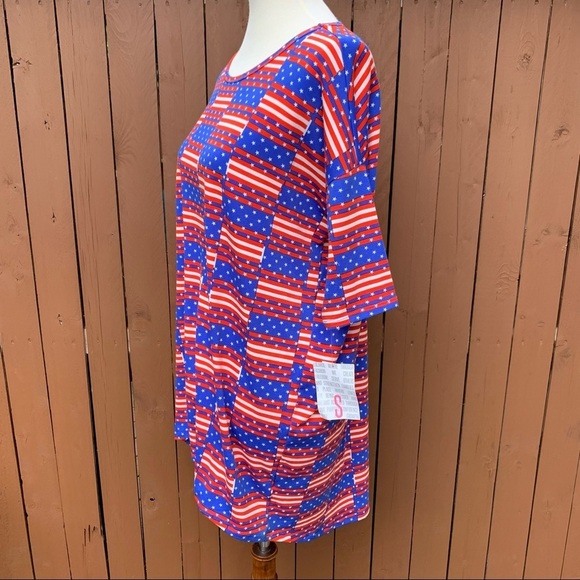 LulaRoe | NWT Size Small American Flag Irma Top - Picture 5 of 8
